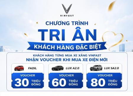 Tri ân đặc biệt dành cho khách hàng sở hữu xe Vinfast đời đầu